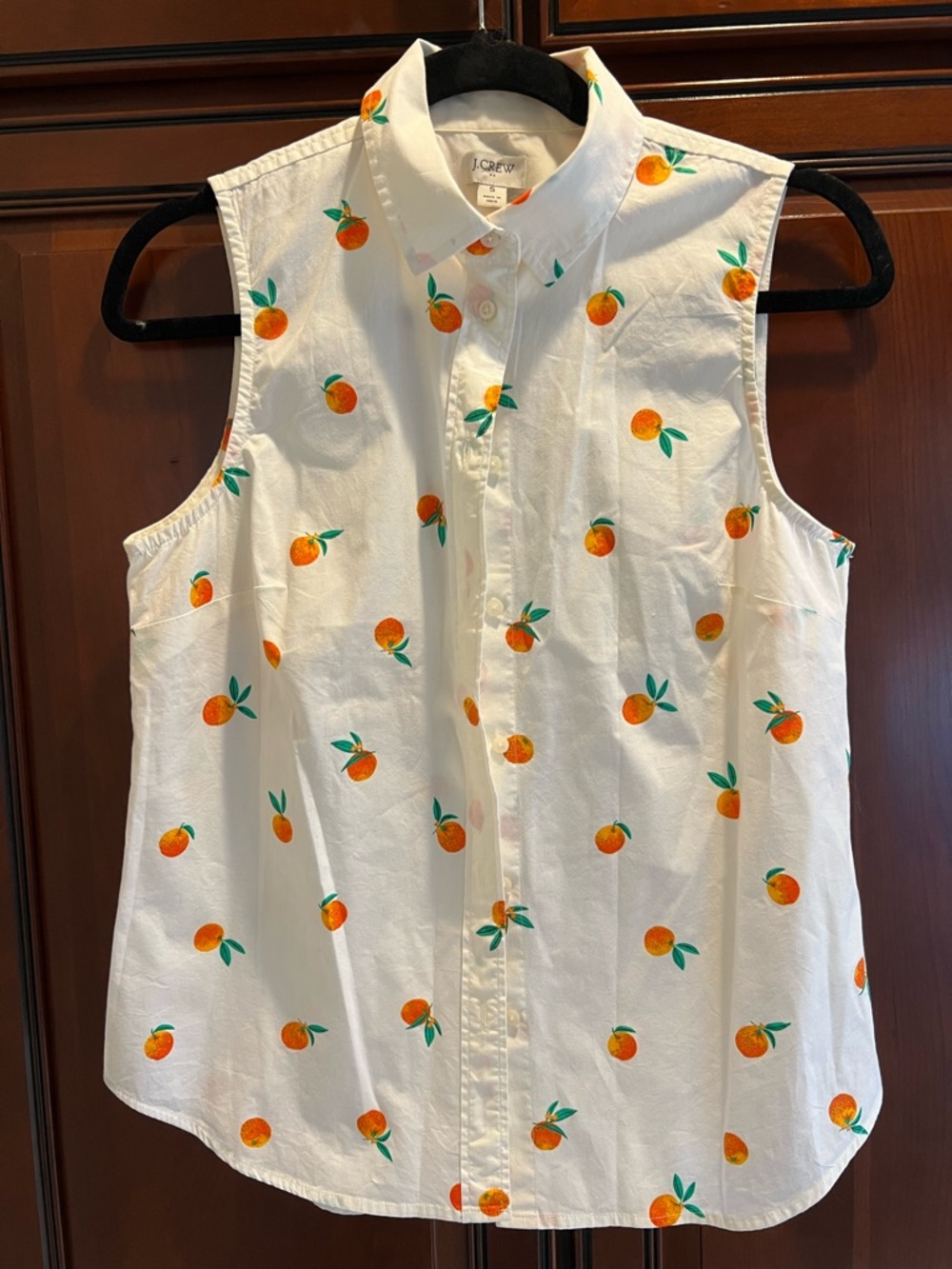 J Crew Factory Sleeveless Poplin Shirt in Signature Fit - S